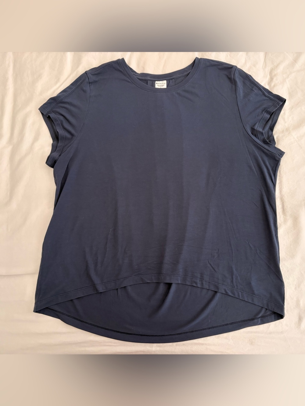 Athleta With Ease Navy Blue Short Sleeve Crewneck Tee
